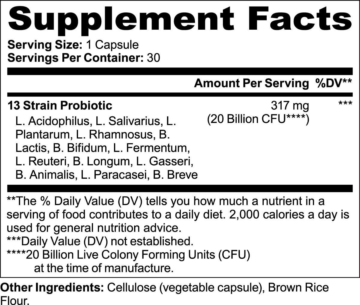 The Shield Supplement Facts label
