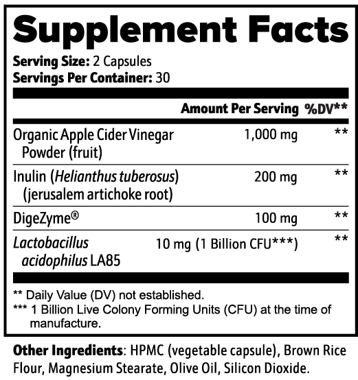 The Spark Supplement Facts label