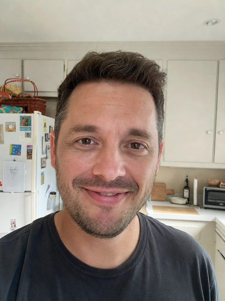 Man smiling warmly
