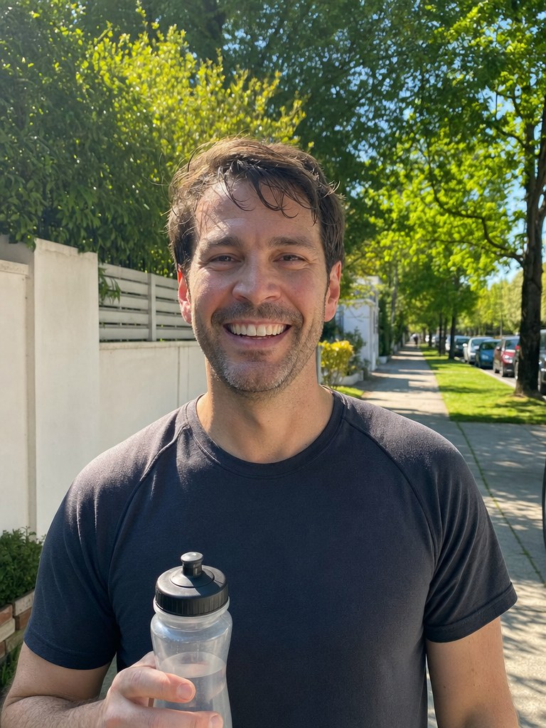 Man smiling brightly