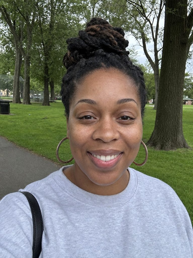 Smiling woman outdoors